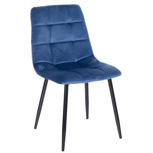 Chaise Antibes Velours - bleu