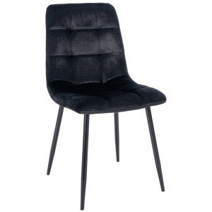 Chaise Antibes Velours - noir