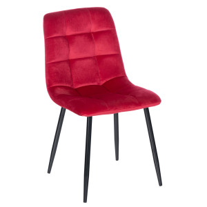 Chaise Antibes Velours - rouge