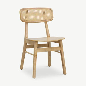 Chaise Billy, Rotin & bois naturel