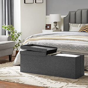 120L dark gray storage bench