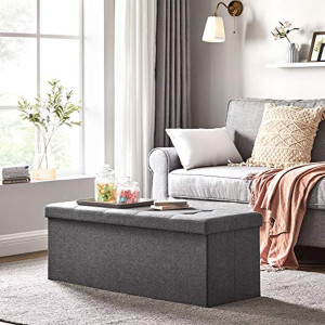 120L gray storage bench