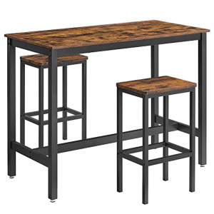 Alinru Kitchen Set with Stools - Rustic Brown