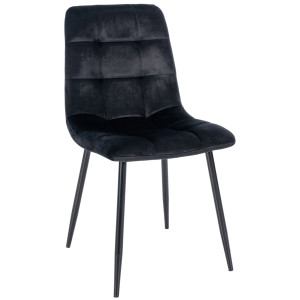 Antibes Velvet Chair - black