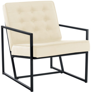 Avon Velvet Lounge Chair - Cream