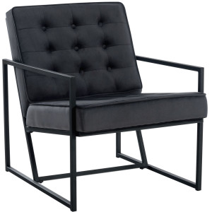 Avon Velvet Lounge Chair - Gray