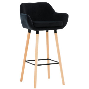 Bar stool Grant velvet - Black