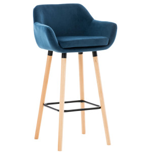 Bar stool Grant velvet - blue