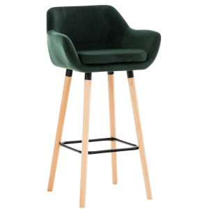 Bar stool Grant velvet - green