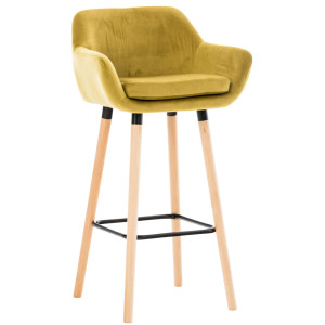 Bar stool Grant velvet - Mustard yellow