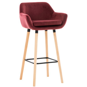 Bar stool Grant velvet - red