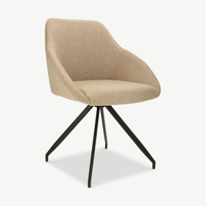 Barlow Swivel Dining Chair, Beige Fabric