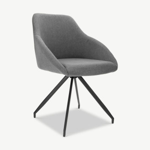 Barlow Swivel Dining Chair, Gray Fabric