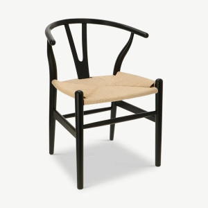 Bonnie chair, Black wood and rattan