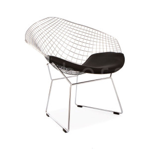 Diavorr Lounge Chair - Black Faux Leather