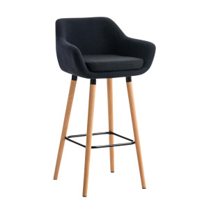 Grant fabric bar stool - Black