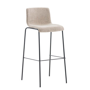 Hoover Bar Chair - Metal / Cream Fabric