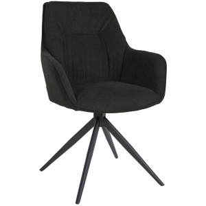 Jules Swivel Fabric Armchair - Black