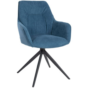 Jules Swivel Fabric Armchair - Blue