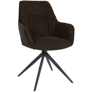 Jules Swivel Fabric Armchair - Brown