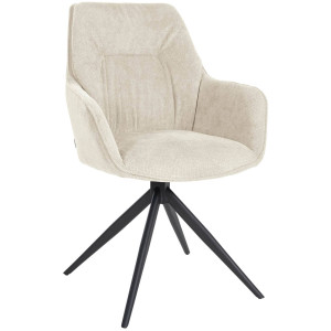 Jules Swivel Fabric Armchair - Cream