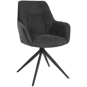 Jules Swivel Fabric Armchair - Dark grey