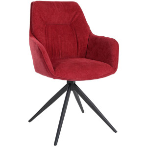 Jules Swivel Fabric Armchair - Red