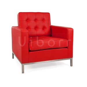 Kinorr Lounge Chair - Red Italian Leather