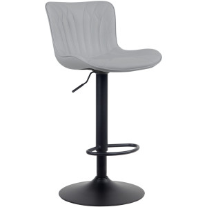 Linus bar stool (synthetic leather) - Black/Grey