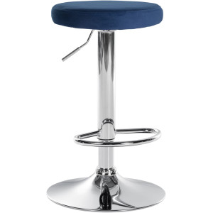 Ponte bar chair - Chrome / Blue Velvet