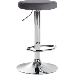 Ponte bar chair - Chrome / Dark grey Velvet