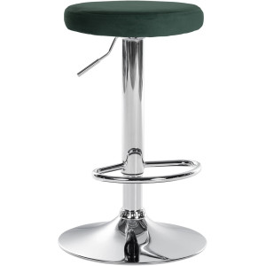 Ponte bar chair - Chrome / Velvet Green