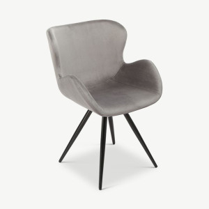 Vack Dining Chair - Grey Velvet