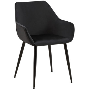 Vessa velvet Armchair - Black