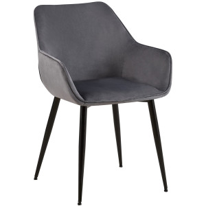 Vessa velvet Armchair - Dark grey