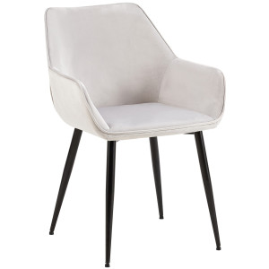 Vessa velvet Armchair - Light grey