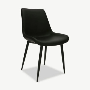 Vibeo Dining Chair, Black PU Leather