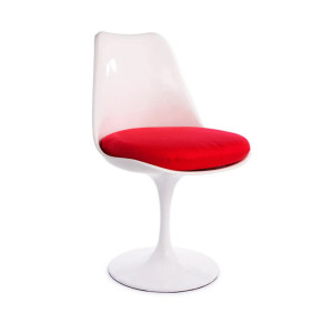 Vibsar White Chair - Red Fabric