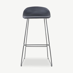 Vibsel Bar Stool, Black & Steel