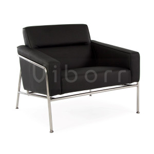 Vibsen Lounge Chair - Black Italian Leather