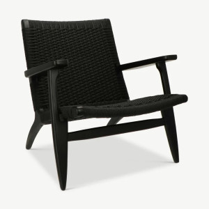 Vibsy Armchair, Rattan Black & Wood