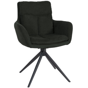 Vilas Swivel Fabric Armchair - Black