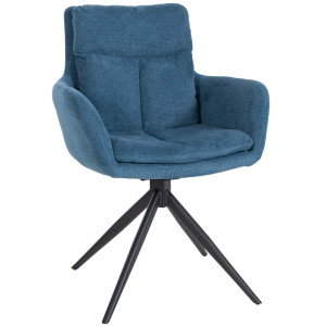 Vilas Swivel Fabric Armchair - Blue