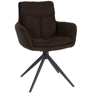 Vilas Swivel Fabric Armchair - Brown