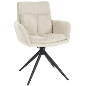 Vilas Swivel Fabric Armchair - Cream