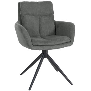 Vilas Swivel Fabric Armchair - Grey