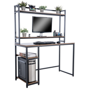 Billings Bürotisch 120 cm - Schwarz/Braun