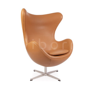 Vibeg Lounge Chair - Hellbraunes italienisches Leder